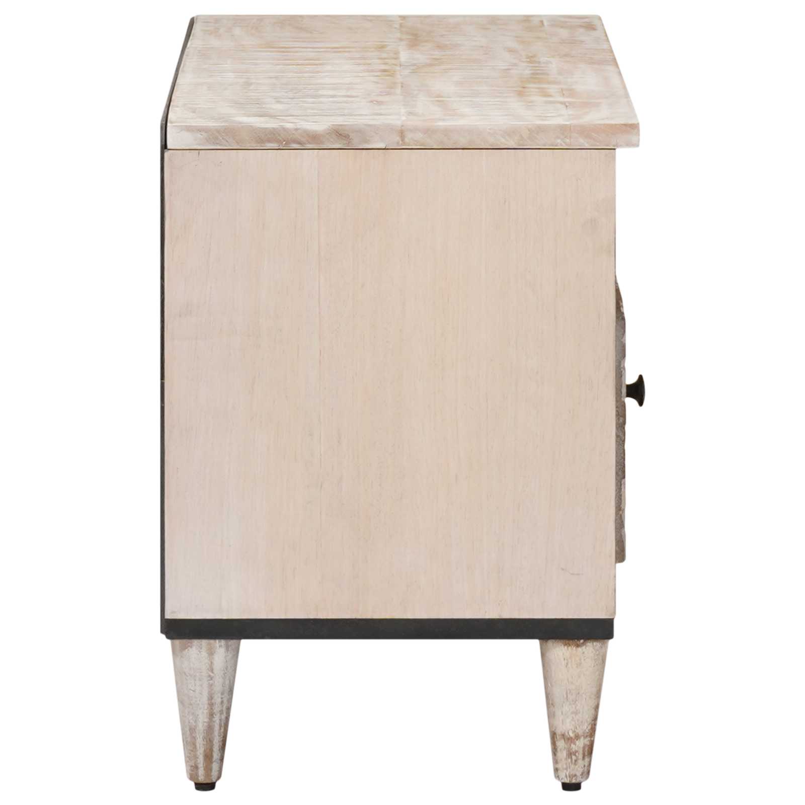 TV-Schränk mit Regal Braun 80 x 33,5 x 46 cm Massivholz Mango