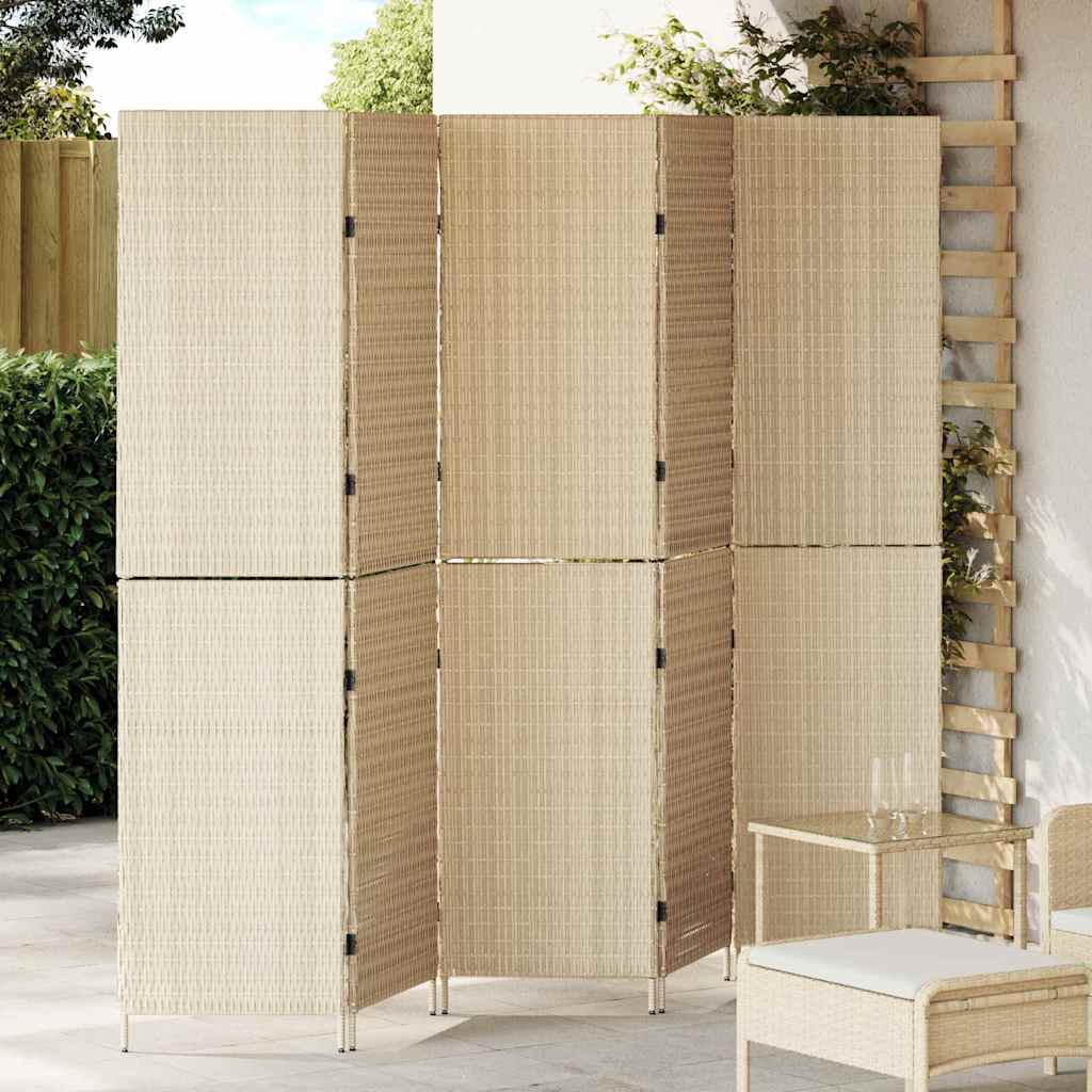 Raumteiler Schwarz 146 x 180 cm Poly-Rattan