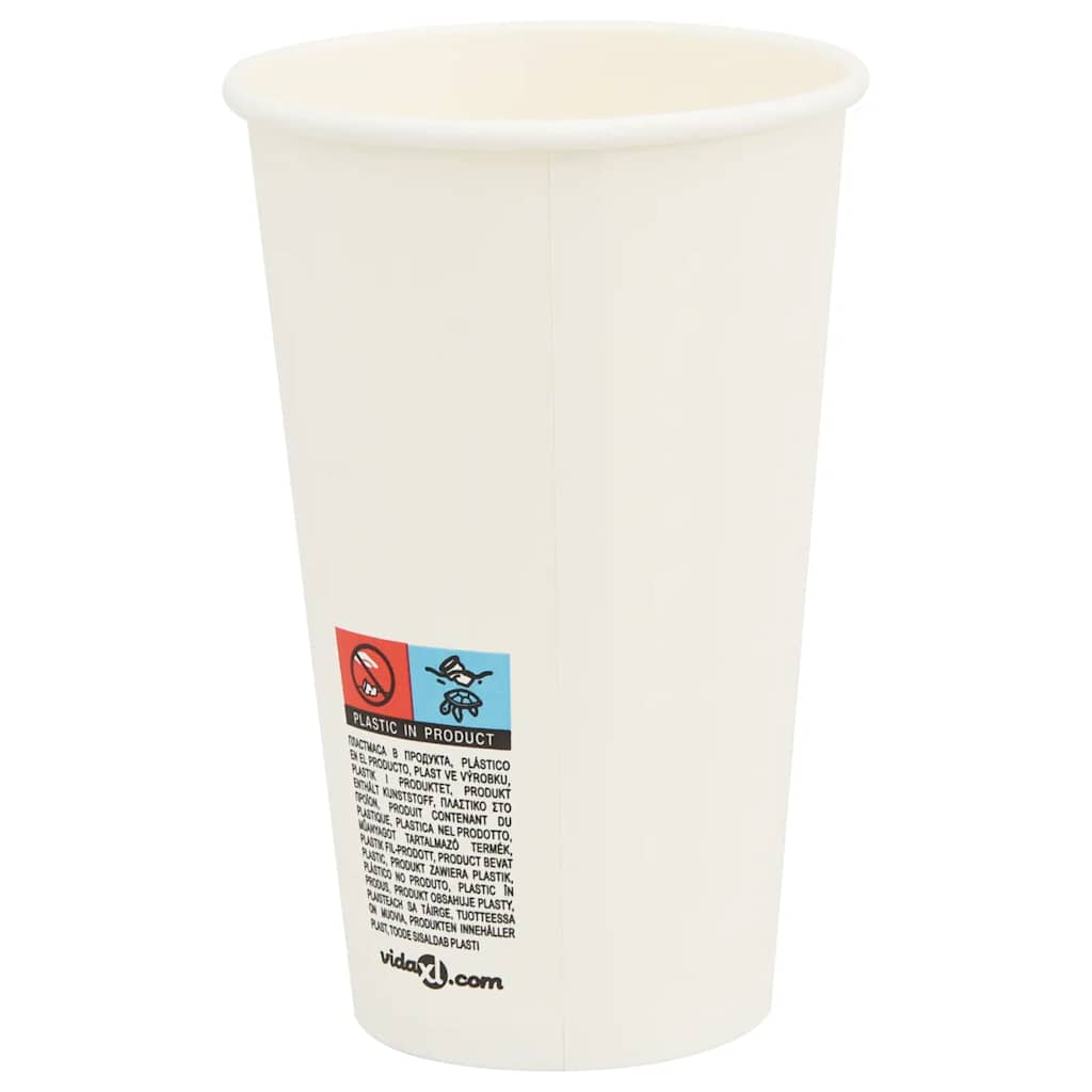 Pappbecher 1000 Stk. 12oz 300ml Weiß