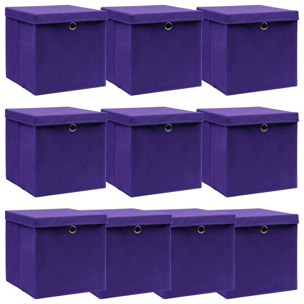 Aufbewahrungsboxen 4 Stk. Blau 32x32x32 cm Stoff