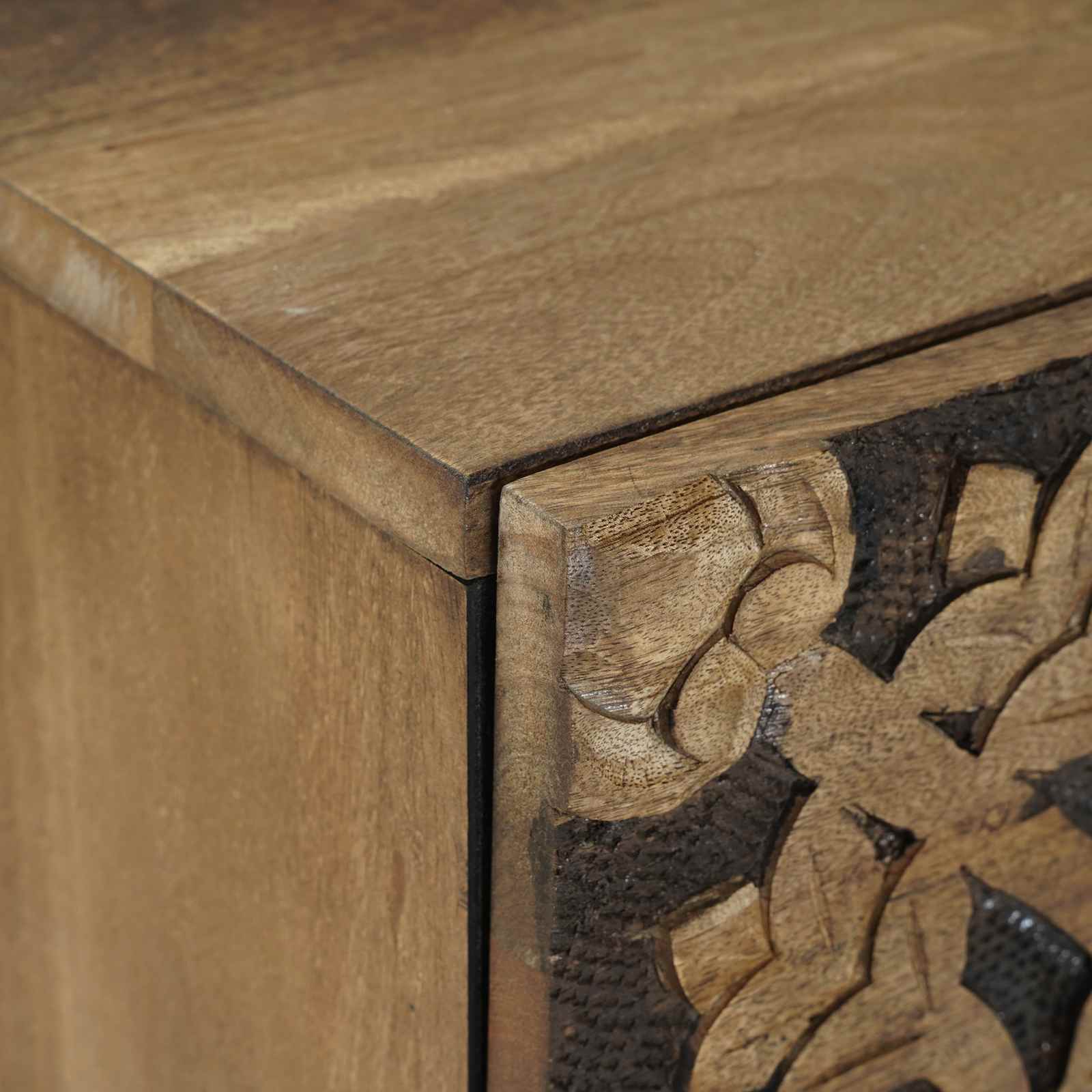 Nachttisch Braun 40 x 33,5 x 46 cm Massivholz Mango