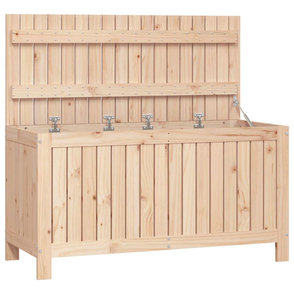 Gartentruhe Grau 76x42,5x54 cm Massivholz Kiefer