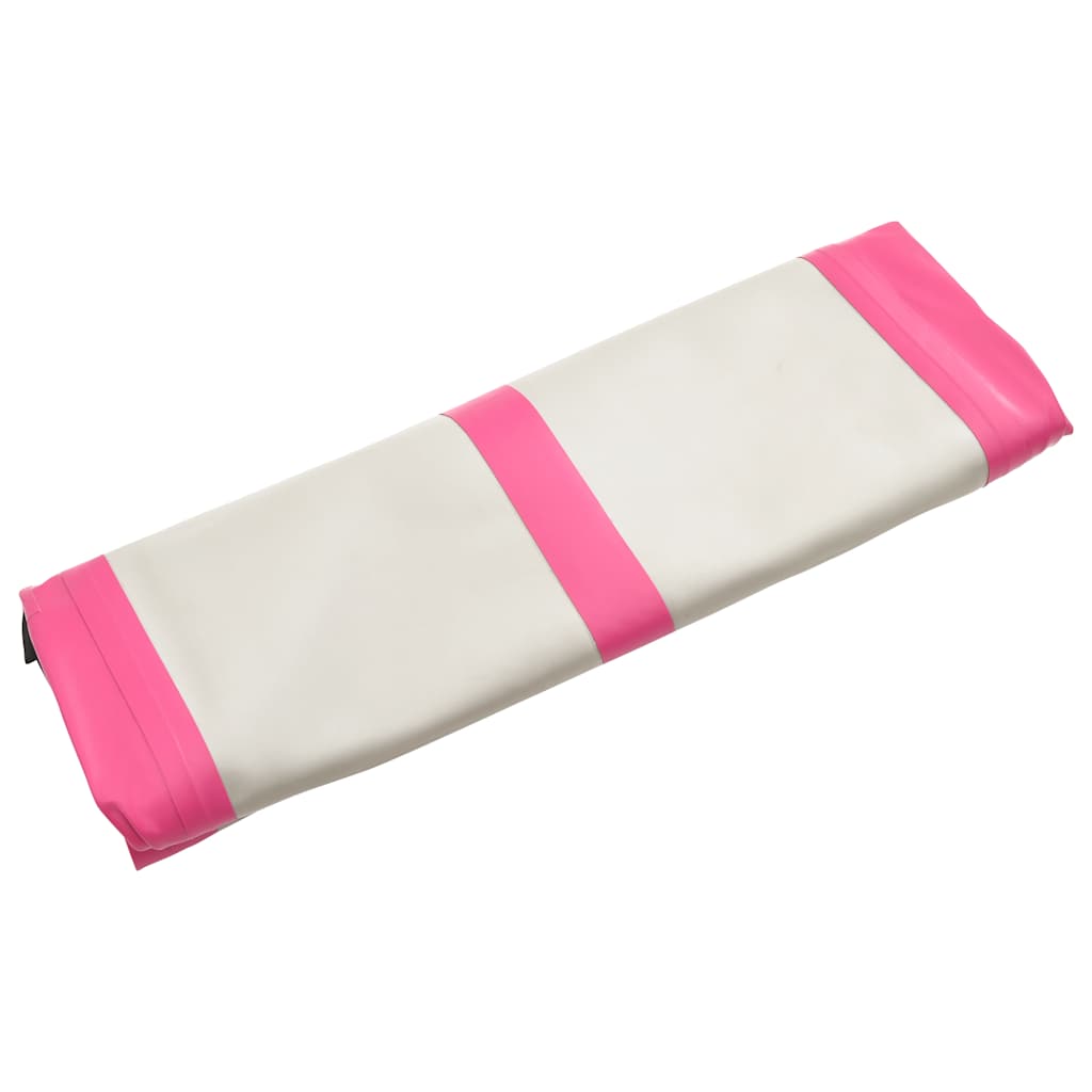 Aufblasbare Gymnastikmatte mit Pumpe 300×100×10 cm PVC Rosa