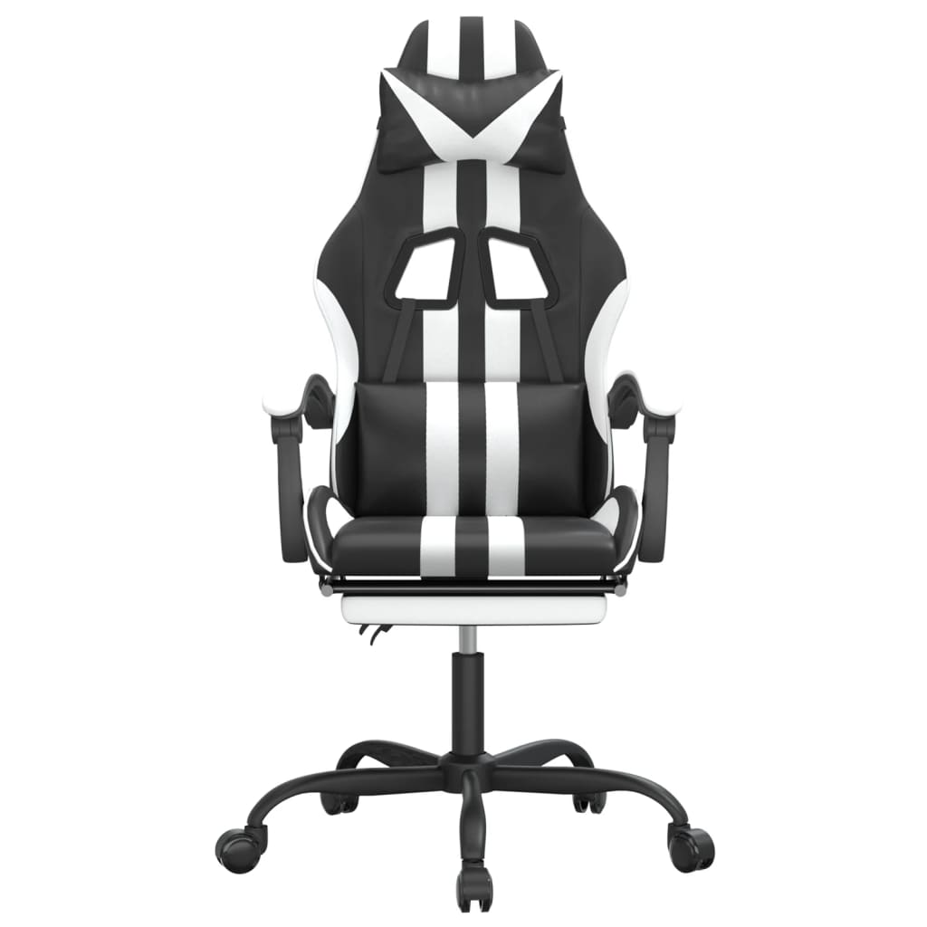 Gaming-Stuhl Drehbar Schwarz und Blau Kunstleder