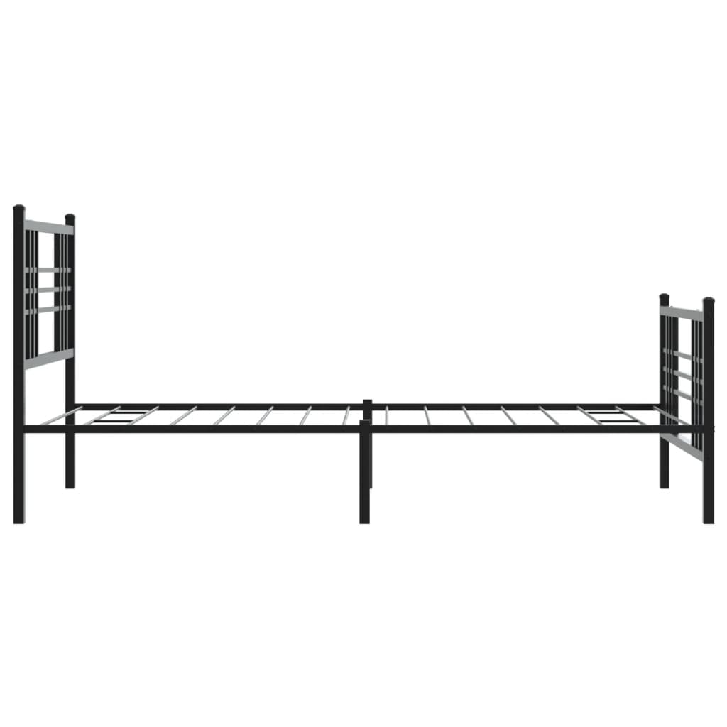 Bettgestell mit Kopf- und Fußteil Metall Schwarz 90x200 cm