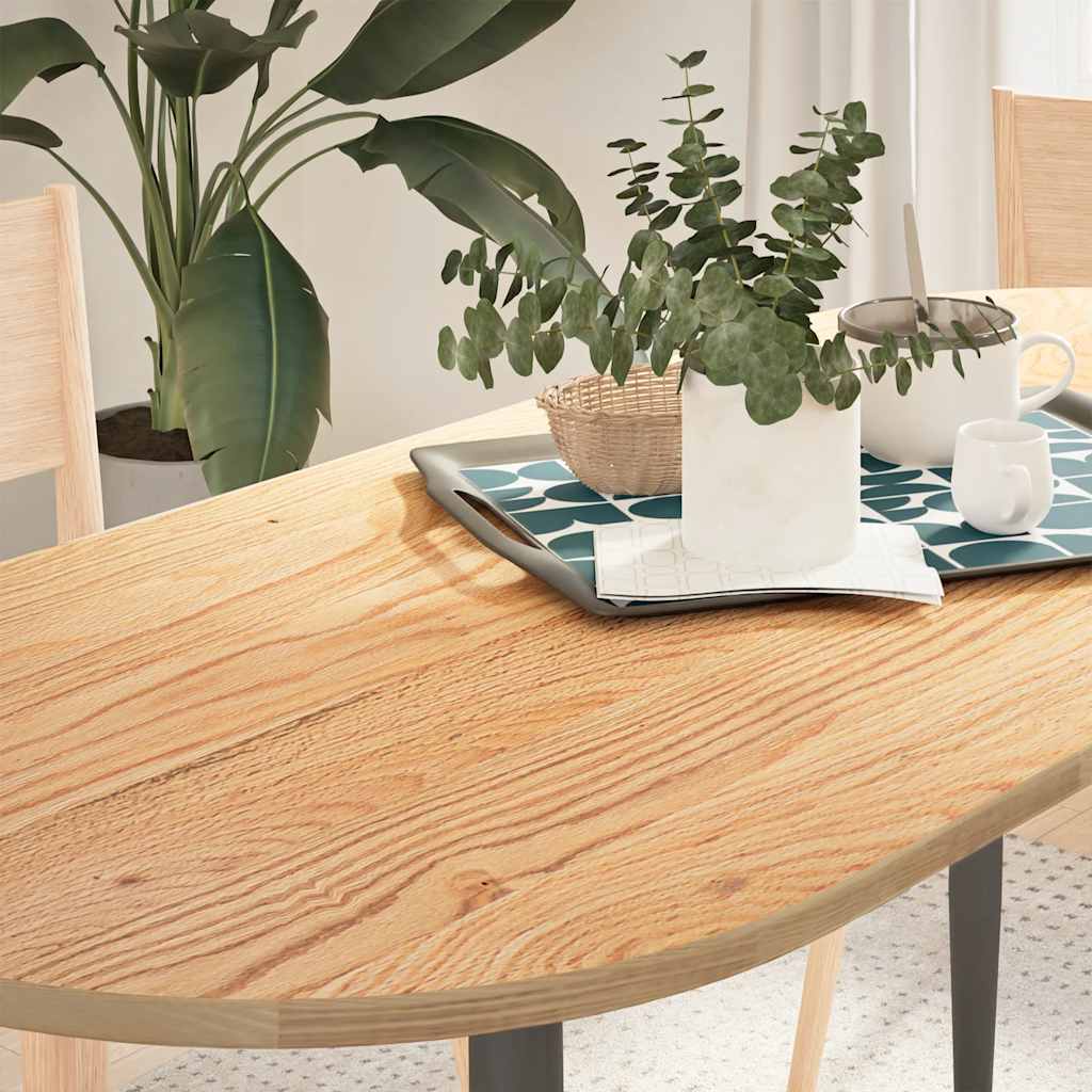 Tischplatte 80x40x2 cm Massivholz Eiche Oval