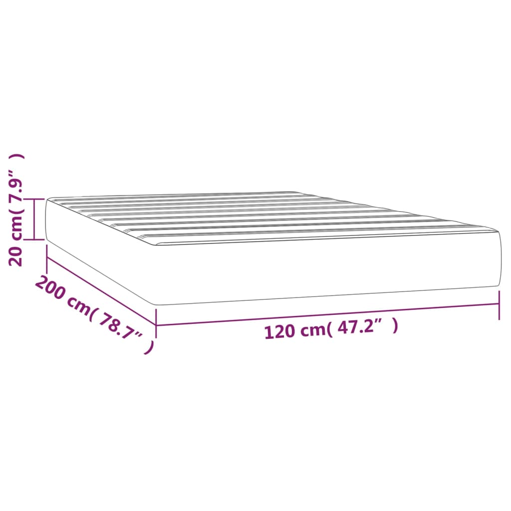 Taschenfederkernmatratze Mittel Hellgrau 80x200x20 cm Stoff