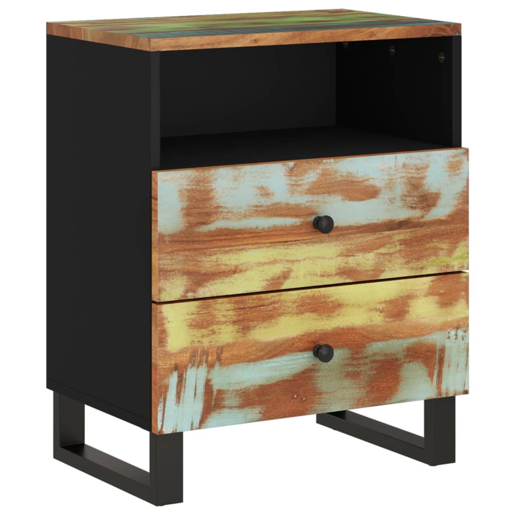 Nachttisch 50x33x62 cm Massivholz Mango & Holzwerkstoff