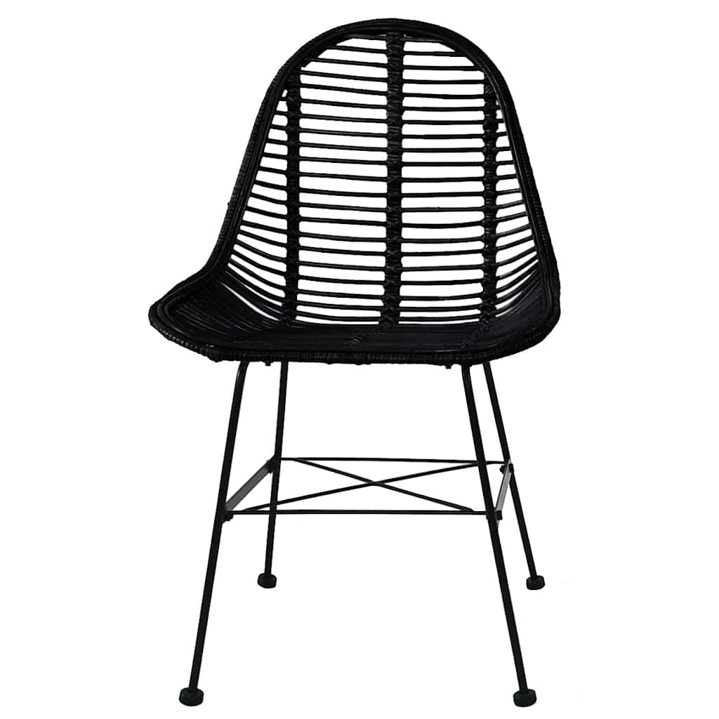 Esszimmerstühle 2 Stk. Natur Rattan