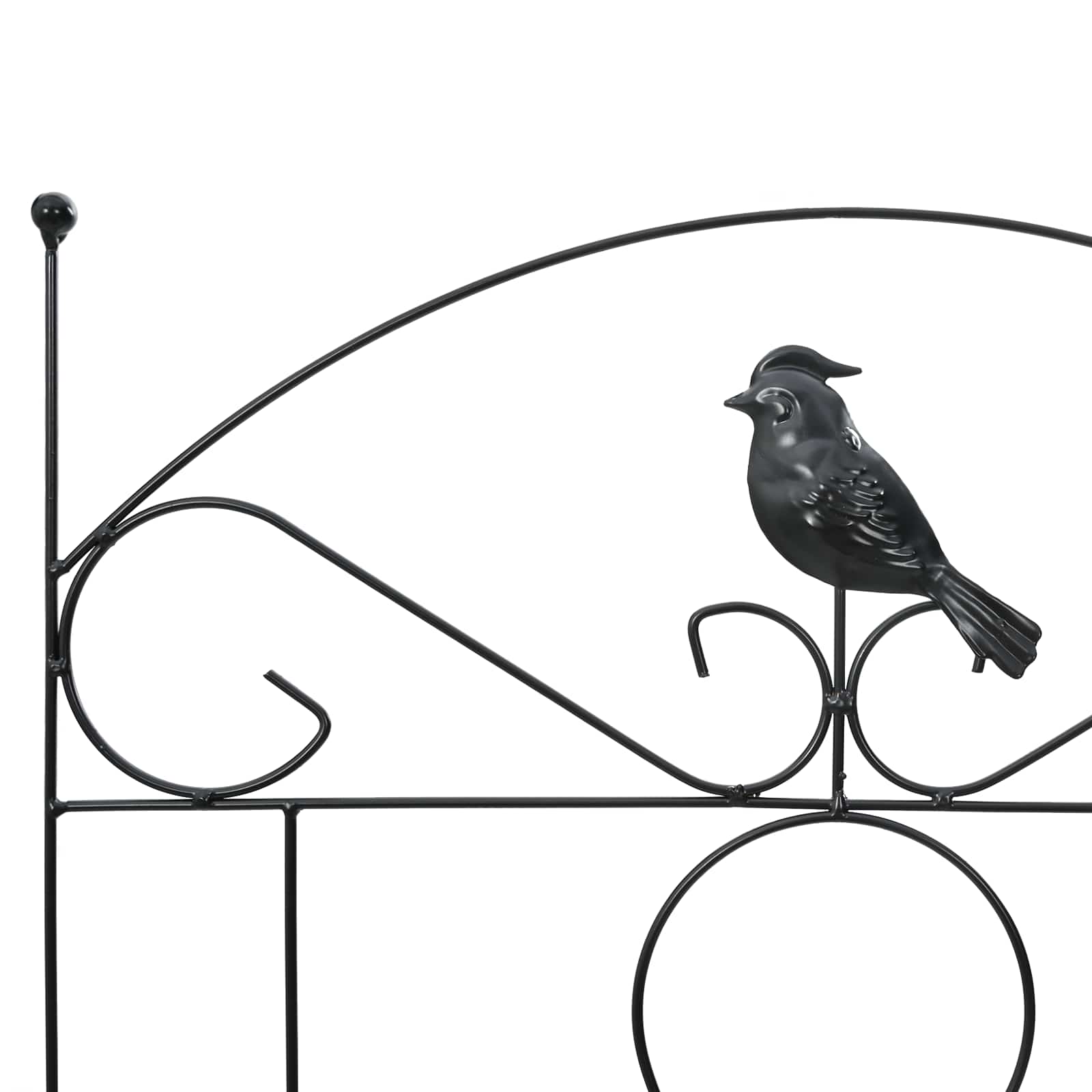 Gartenzaun mit Schloss 3 pcs Schwarz 112 x 39,5 cm Stahl