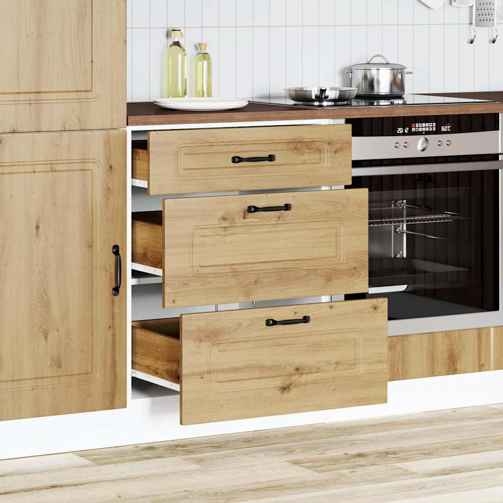 Herdumbauschränke 2 Stk. Kalmar Weiß Holzwerkstoff