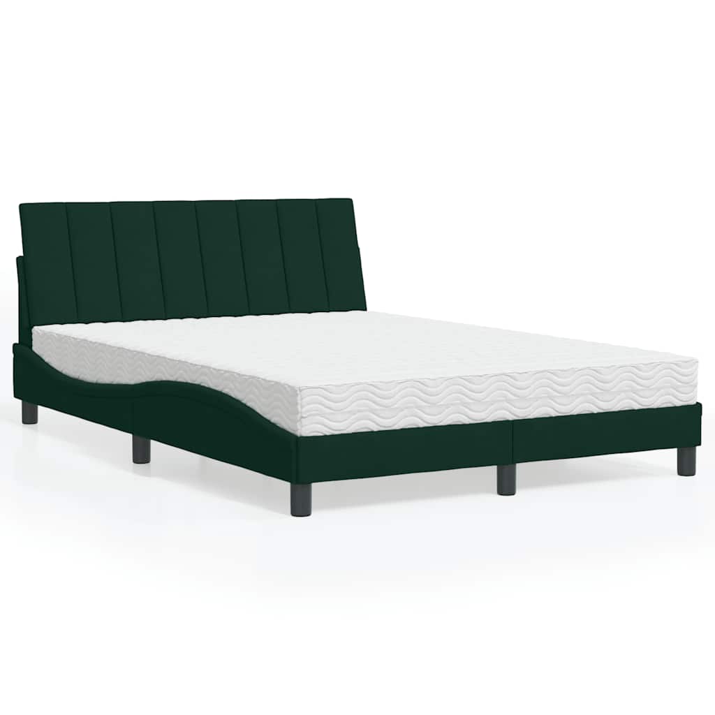 Bett mit Matratze "Hanko" Hellgrau 80x200 cm Samt