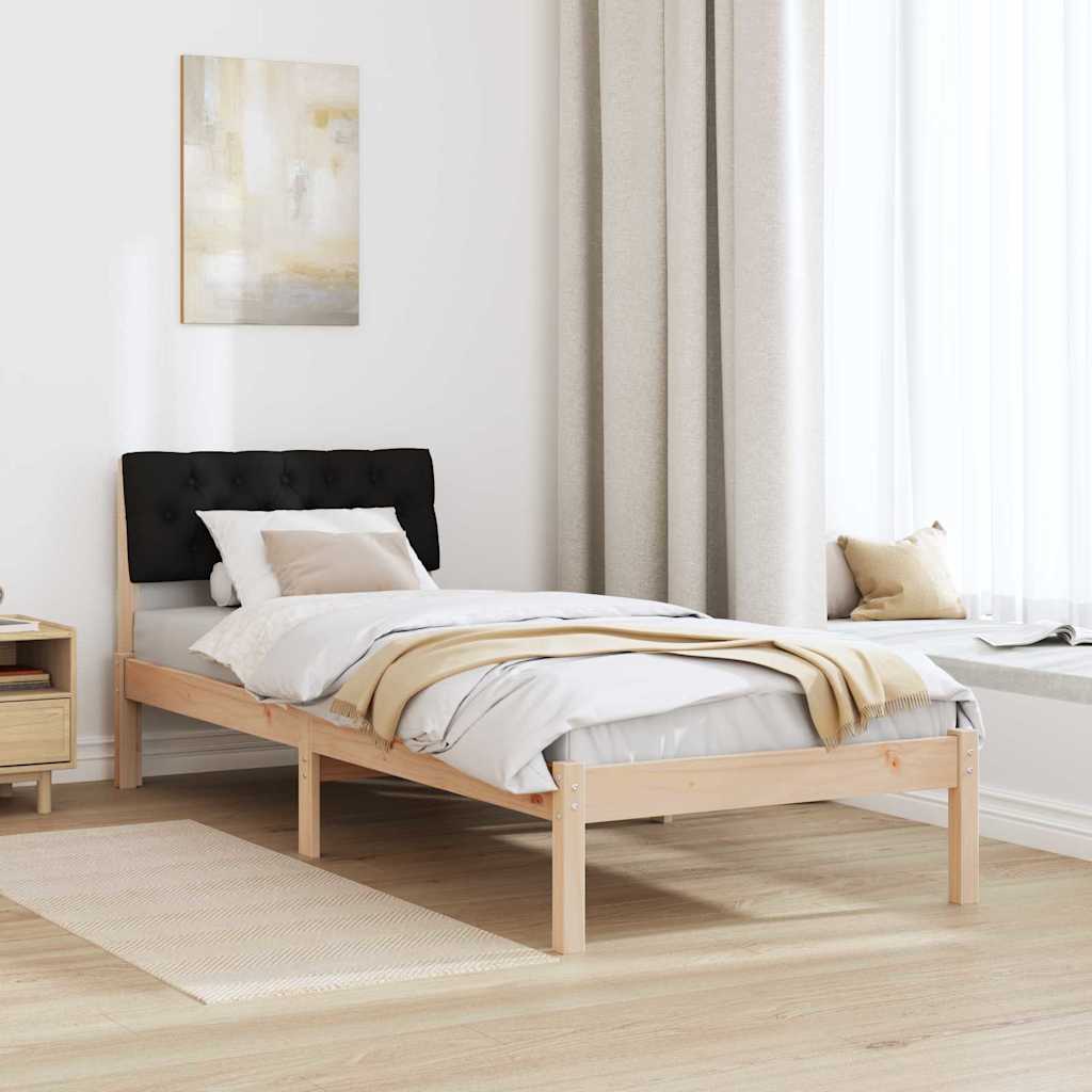 Bettgestell Braun und hellgrau 200 x 200 cm Massivholz Kiefer