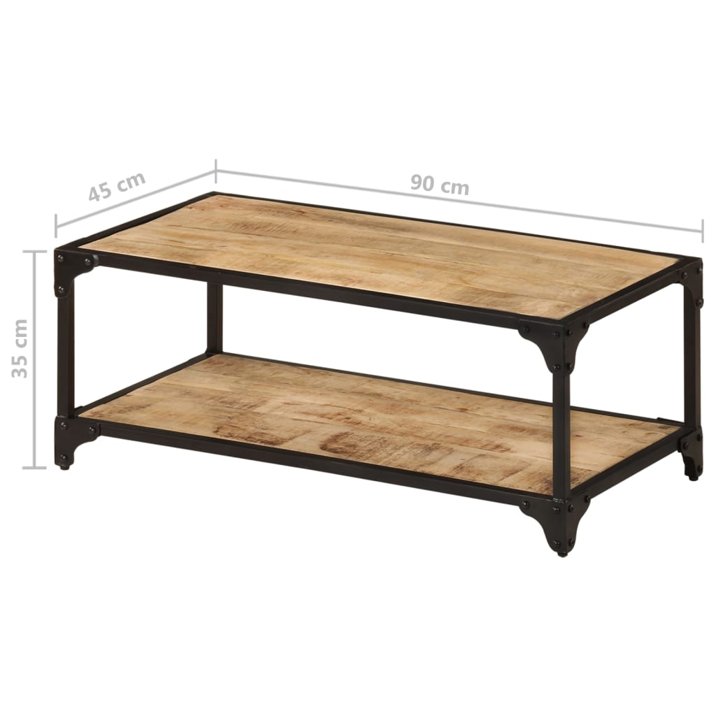 Couchtisch 40x40x36 cm Raues Mango-Massivholz