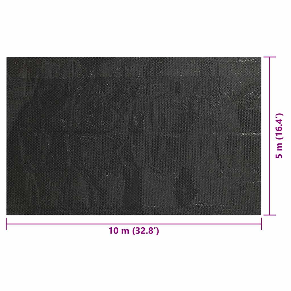 Solar Poolabdeckung 1000 x 500 cm 110 μm Quadratisch PE Schwarz