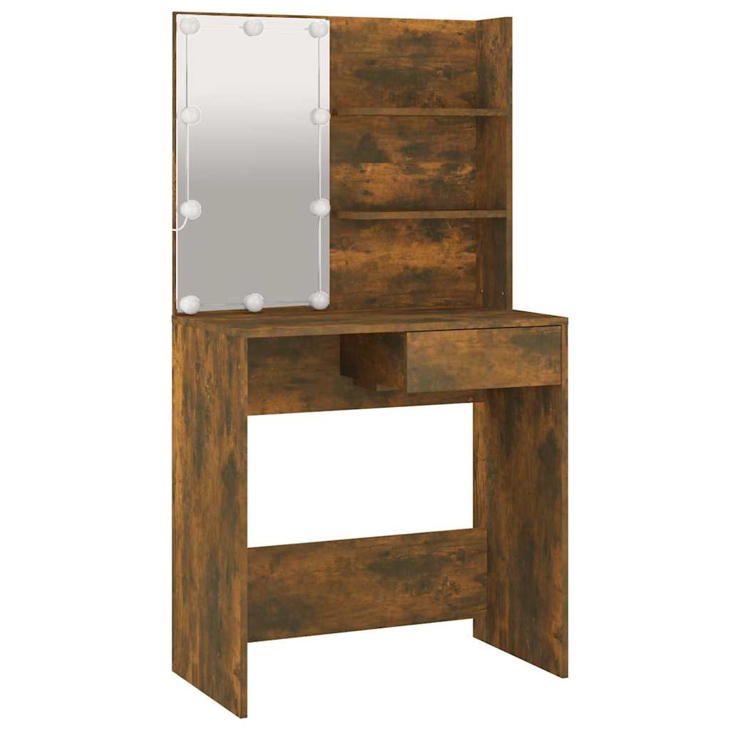 Schminktisch mit LED Weiß 74,5x40x141 cm