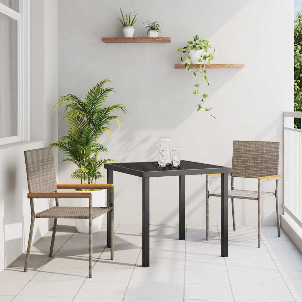 Garten Stapelstühle 4 pcs Braun und Schwarz 54 x 56 x 90 cm