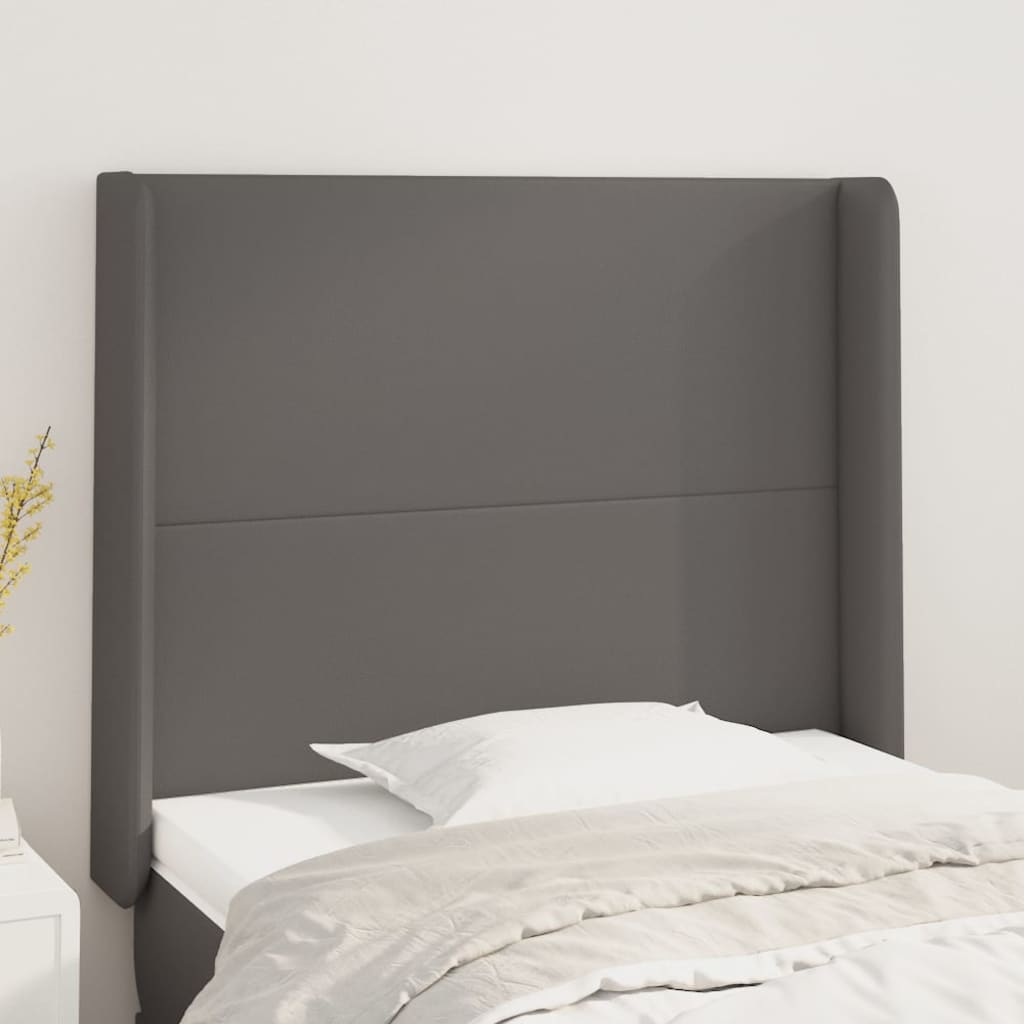 Kopfteil mit Ohren Creme 83x16x78/88 cm Kunstleder