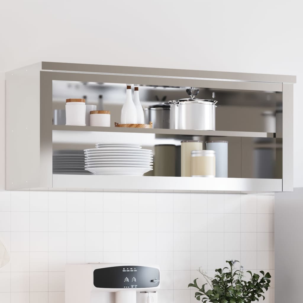 Küchen-Wandschrank mit Schiebetüren Edelstahl