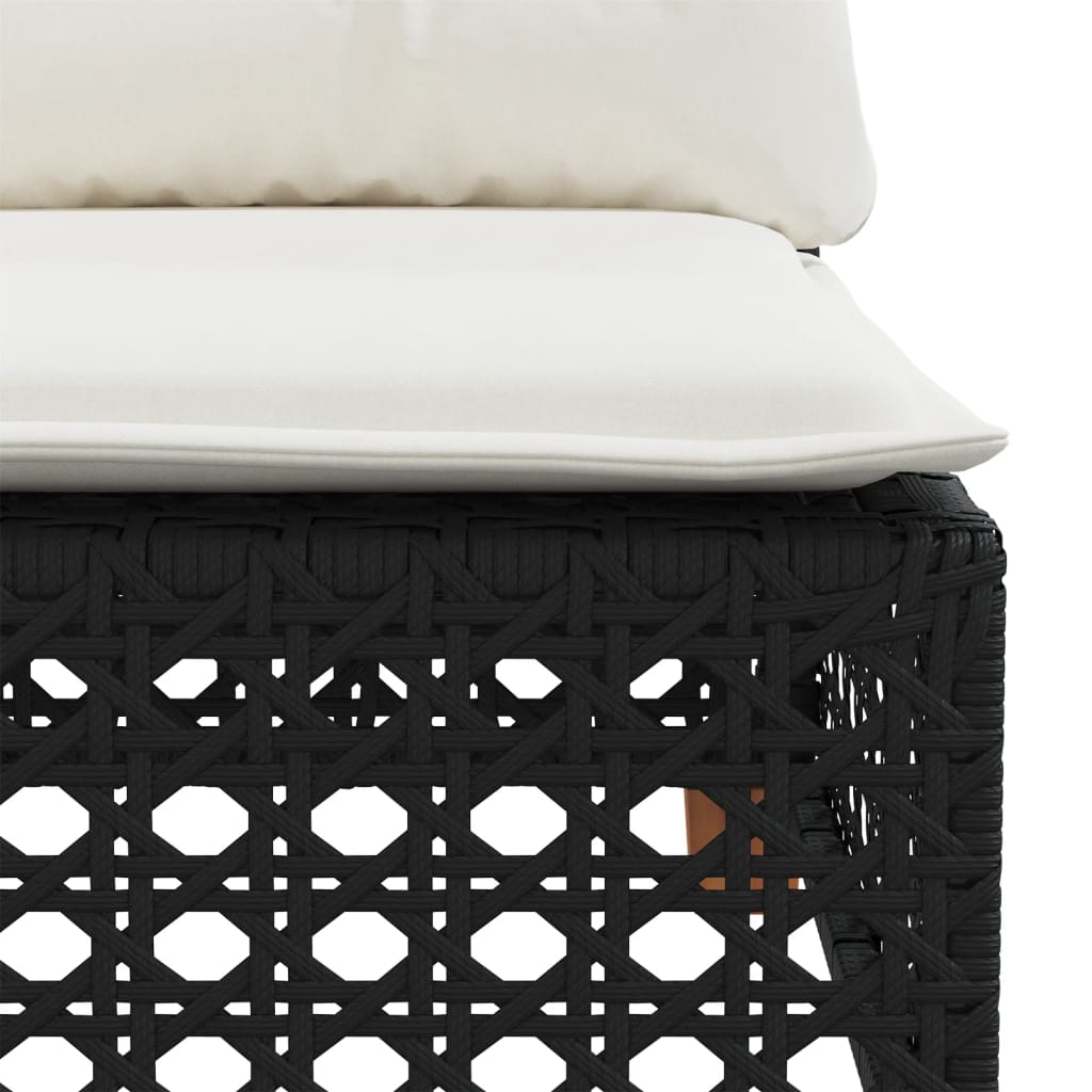 10-tlg. Garten-Sofagarnitur mit Kissen Beige Poly Rattan