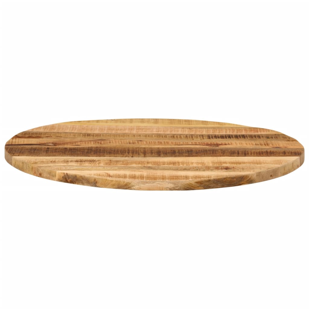 Tischplatte Ø 40x2,5 cm Rund Raues Massives Mangoholz