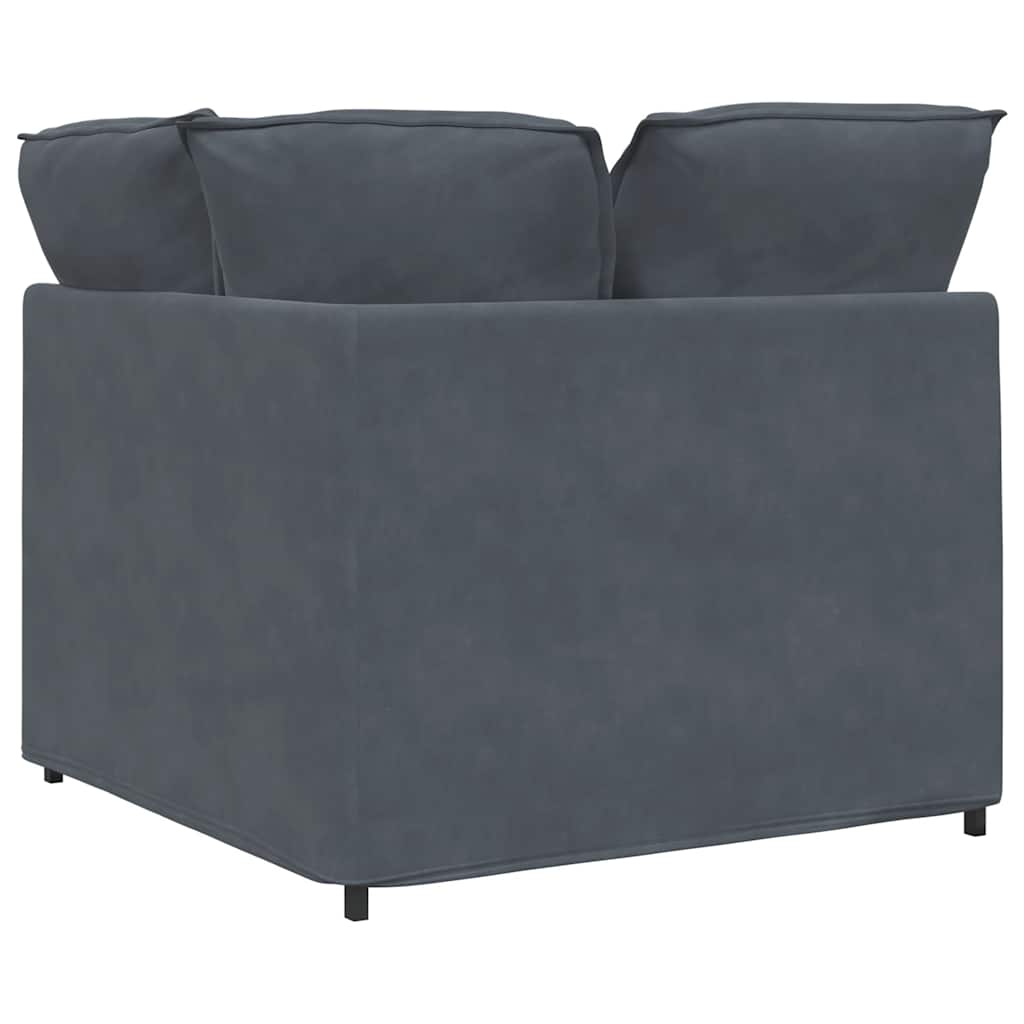 Modulares Sofa Endmodul mit Armlehne Kissen Blau 100 cm