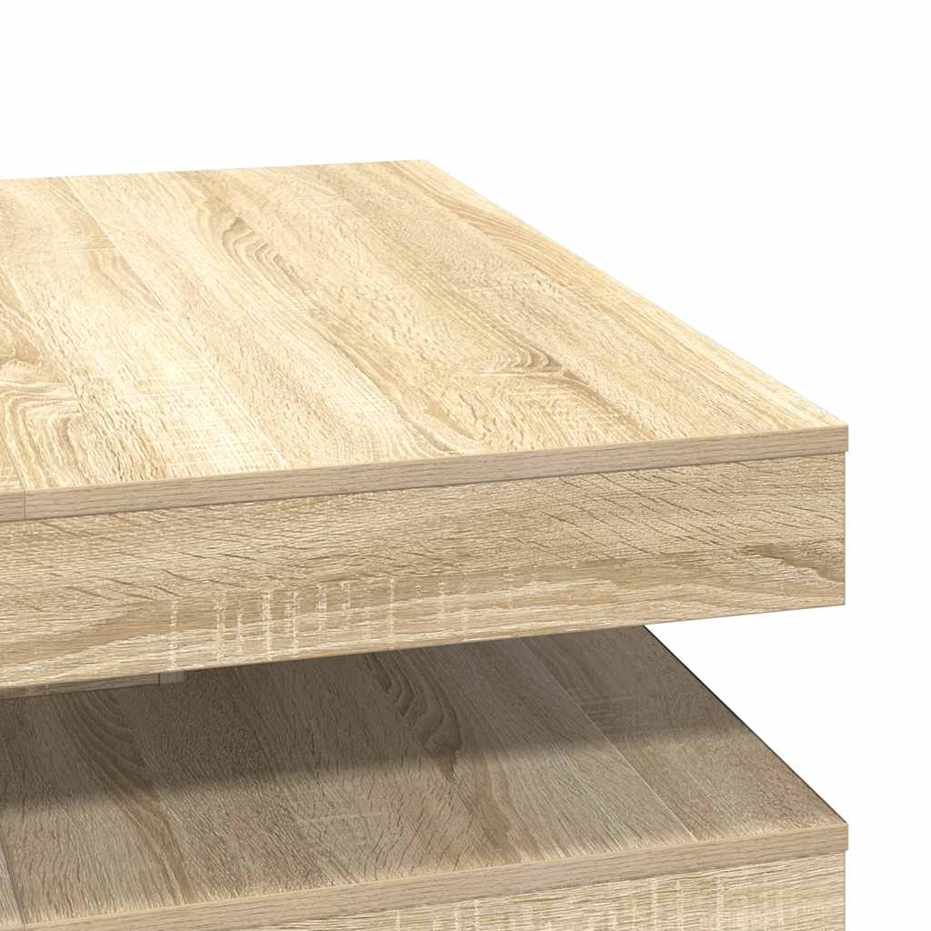 Couchtisch 360-Grad Drehbar Weiß 90x90x34,5 cm