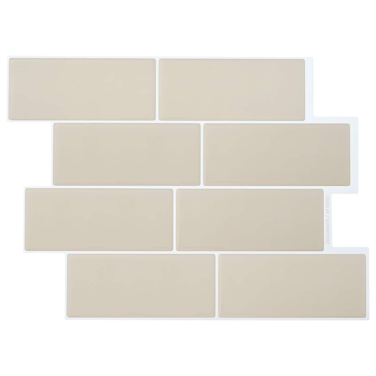 U-Bahn-Fliese 10 pcs Weiß Grau 29 x 21 cm Polyurethan und PET