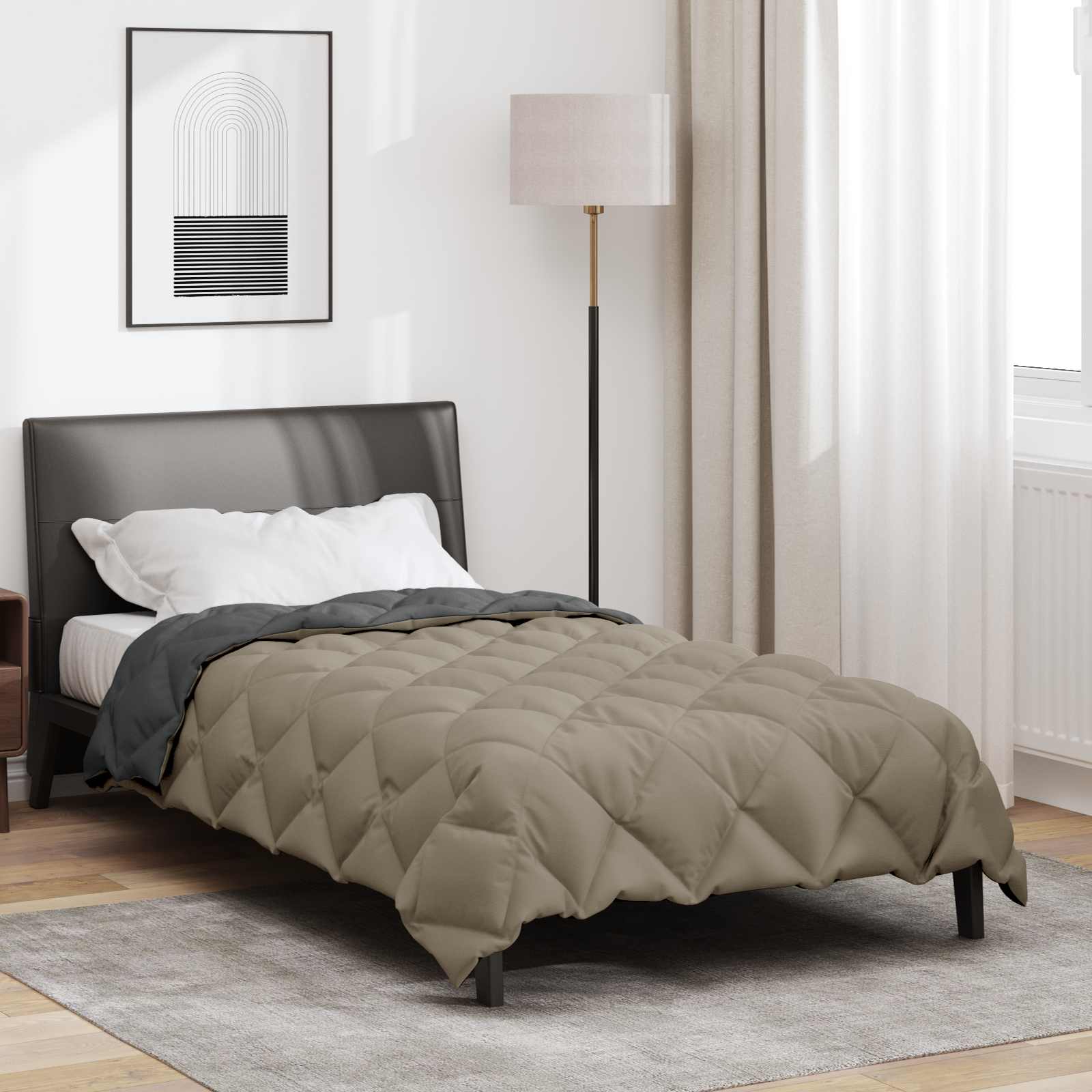 Winterbettdecke Anthrazit 135 x 200 cm Mikrofaser