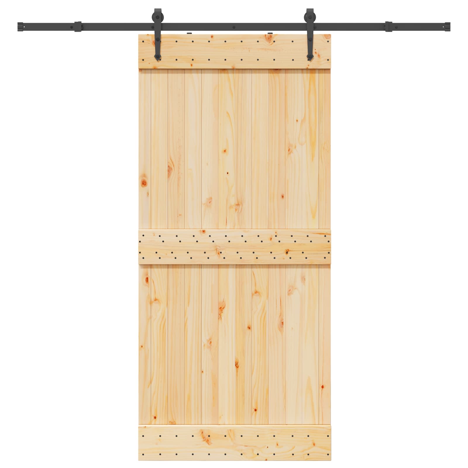 Schiebetür NARVIK Natürlich und Schwarz 70 x 210 cm (152,5 cm)