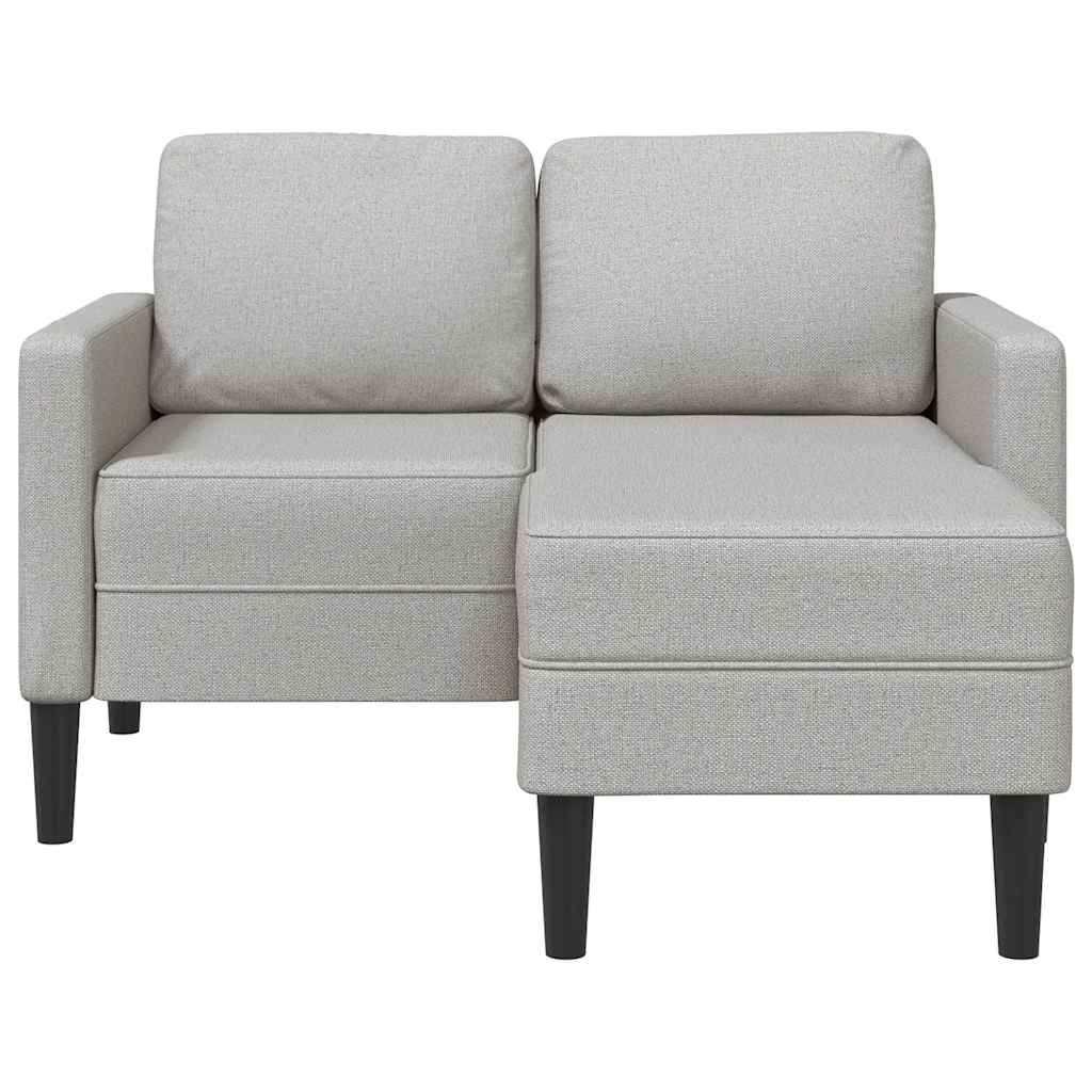 2-Sitzer-Sofa mit Chaiselongue L-Form Hellgrau 125 cm Stoff
