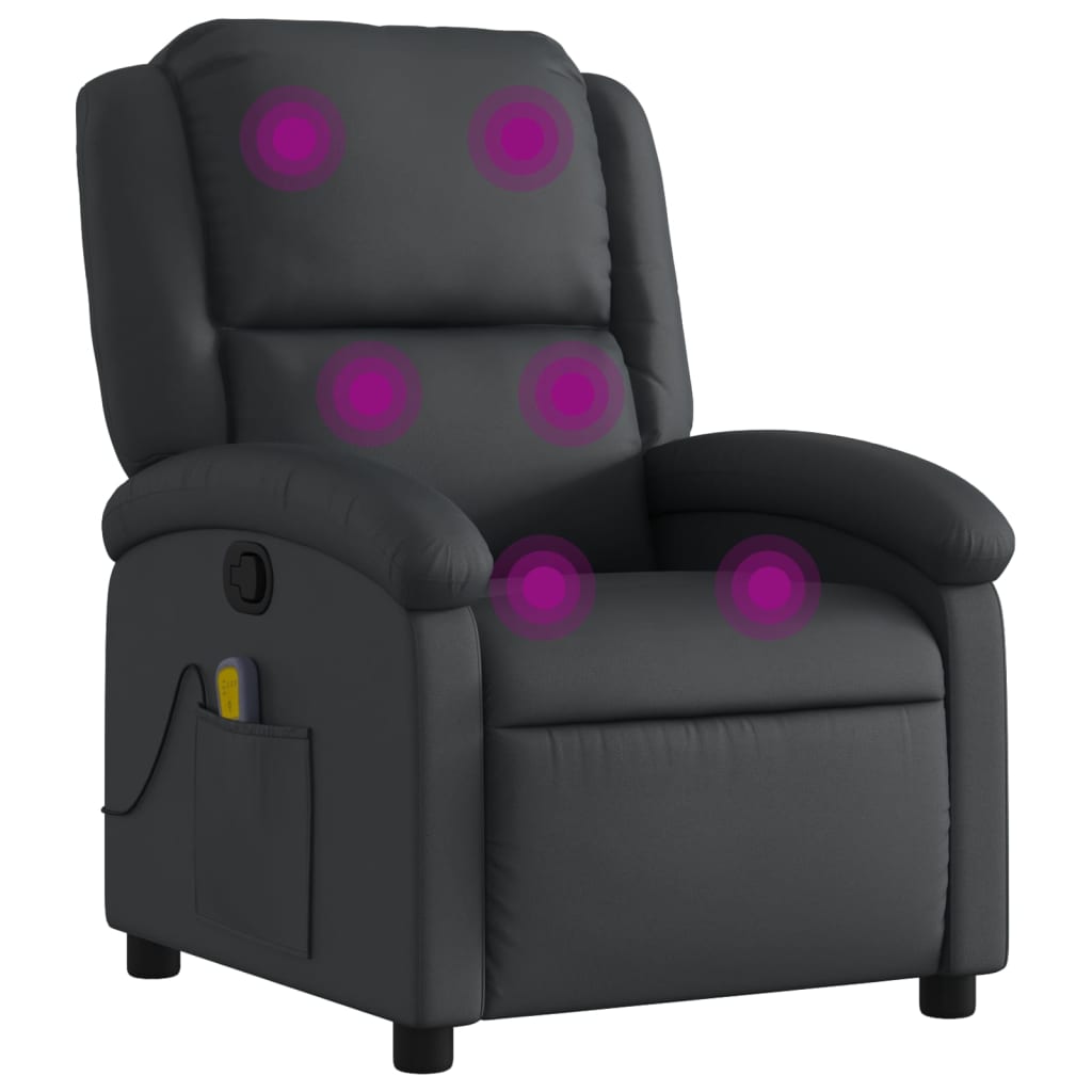 Relaxsessel Echtleder Schwarz
