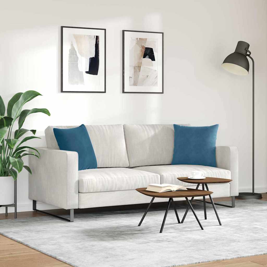 Sofakissen 2 Stück Blau 50 x 30 cm Cordstoff
