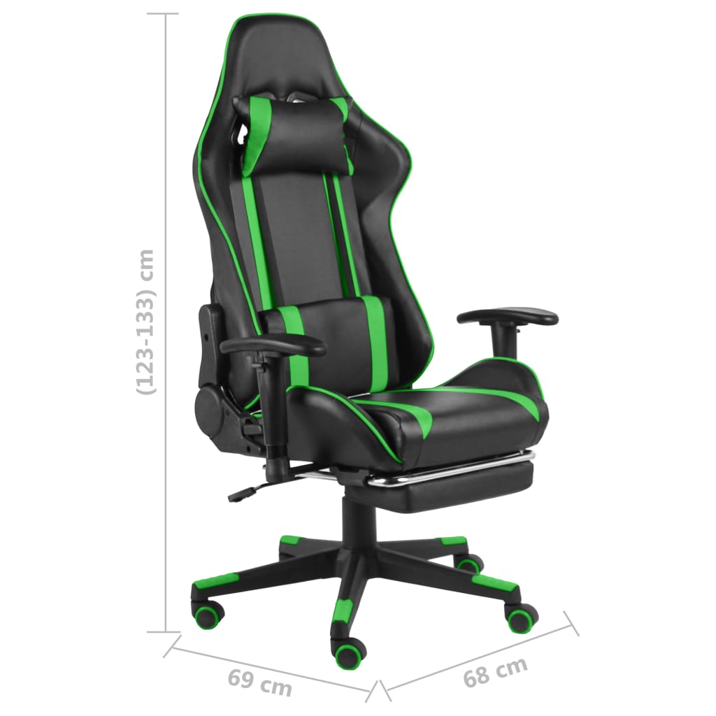 Gaming-Stuhl Drehbar Grün PVC