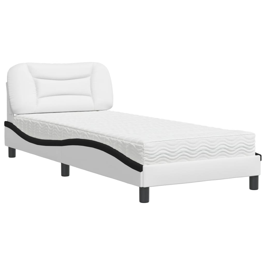 Bett mit Matratze "Hvar" Schwarz 80x200 cm Kunstleder