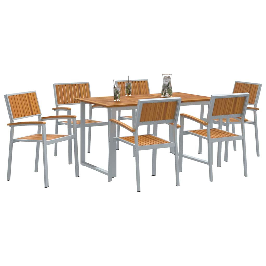 Garten Essgruppe 5 pcs Grau Massivholz Akazie