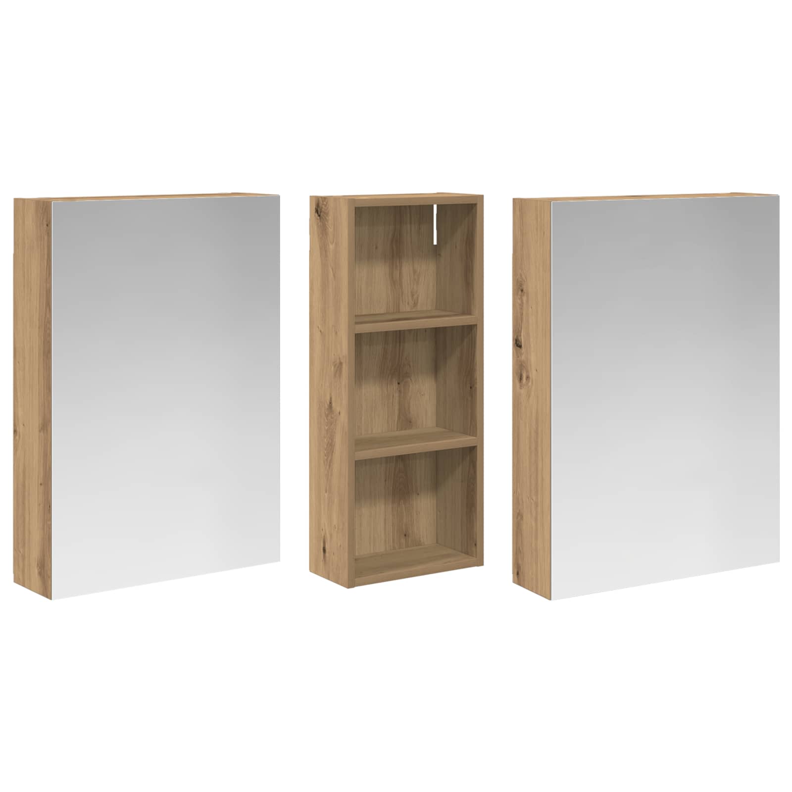 Badezimmerschrank-Set 3 pcs 80 x 10,5 x 50 cm Holzwerkstoff