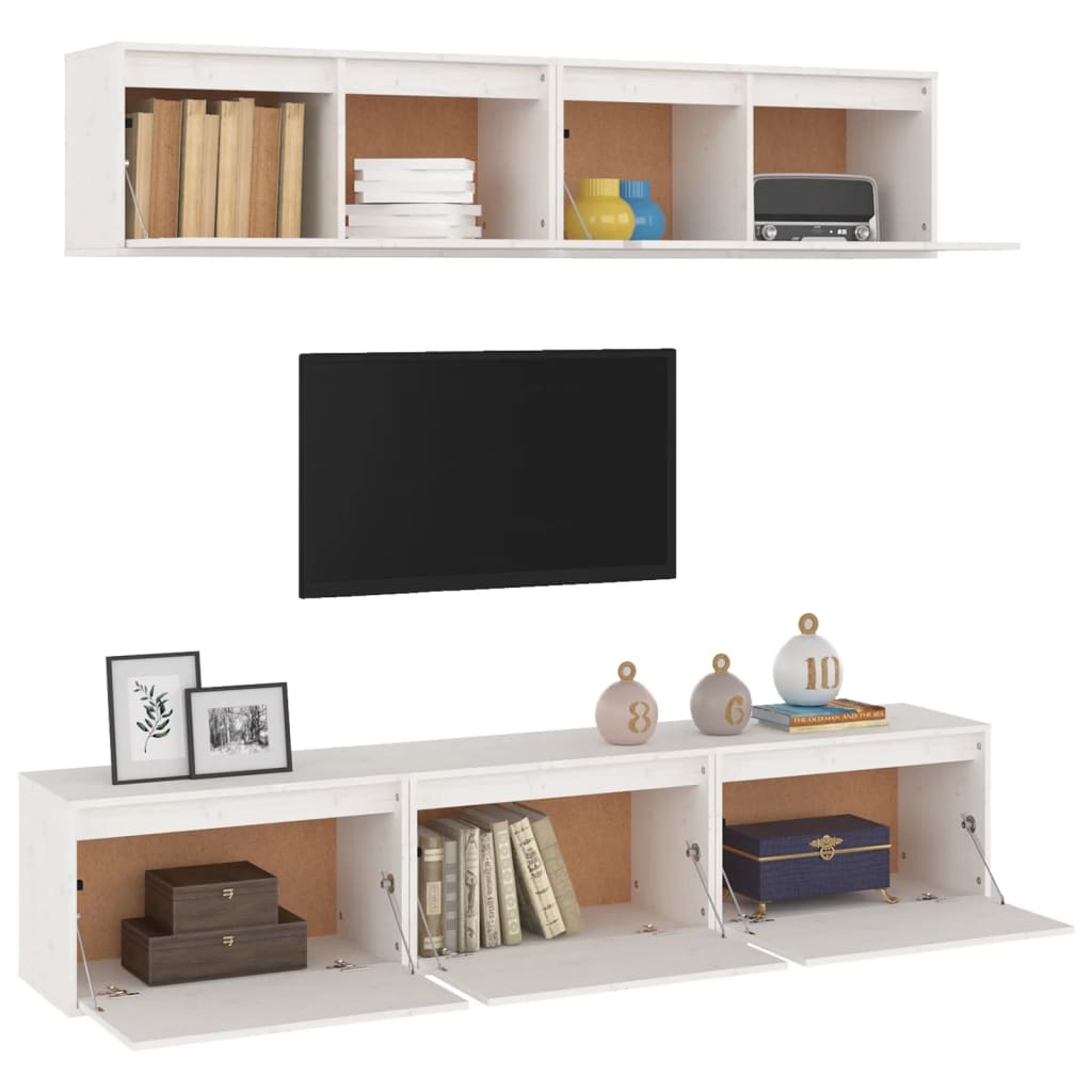 5-teiliges TV-Schrank-Set Massivholz Kiefer