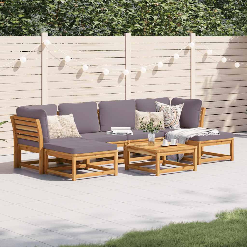 4-tlg. Garten-Lounge-Set mit Kissen Massivholz Akazie
