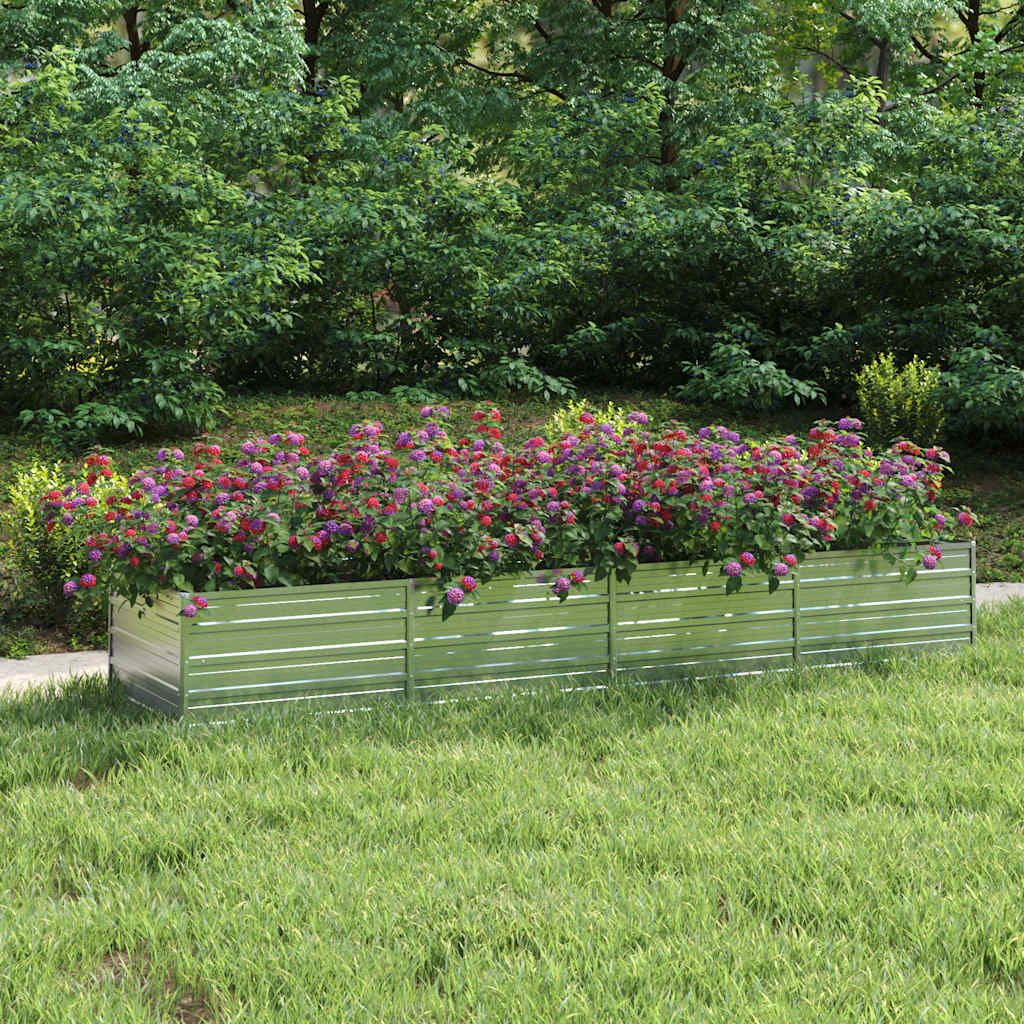 Garten-Hochbeet 160x80x77 cm Verzinkter Stahl Silbern