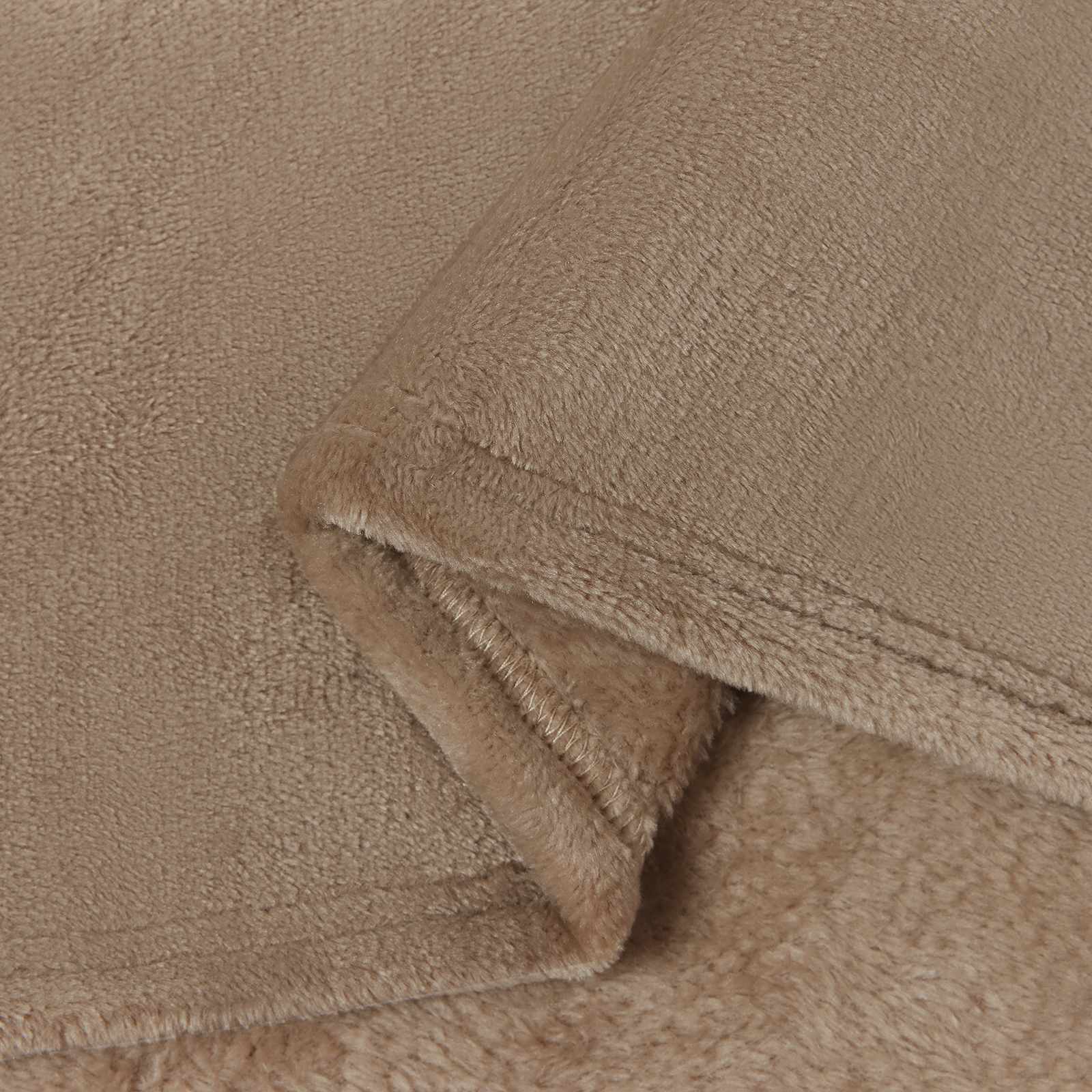 Überwurfdecke Beige 130 x 150 cm Fleece