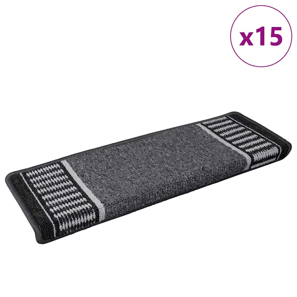 Selbstklebende Treppenschoner 15 pcs Anthrazit 65 x 21 x 4 cm
