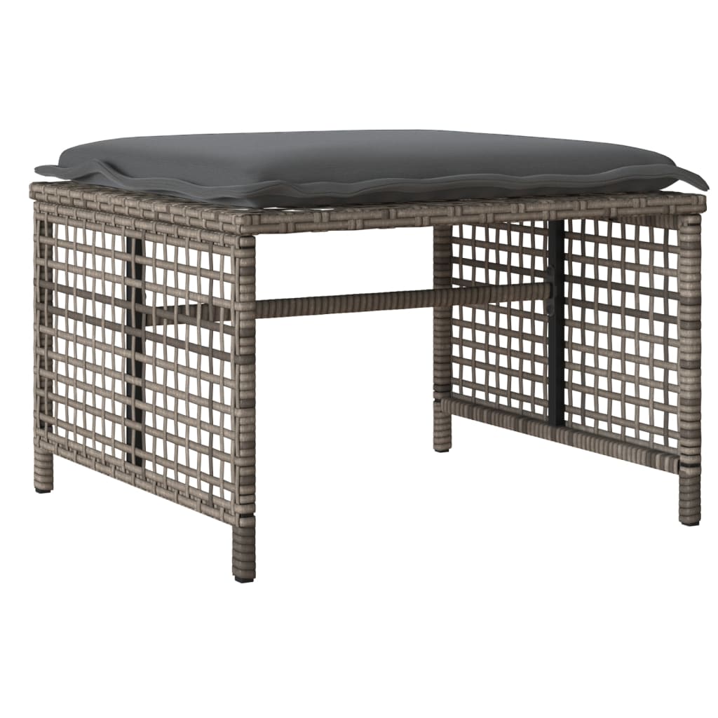 4-tlg. Garten-Sofagarnitur mit Kissen Schwarz Poly Rattan Glas