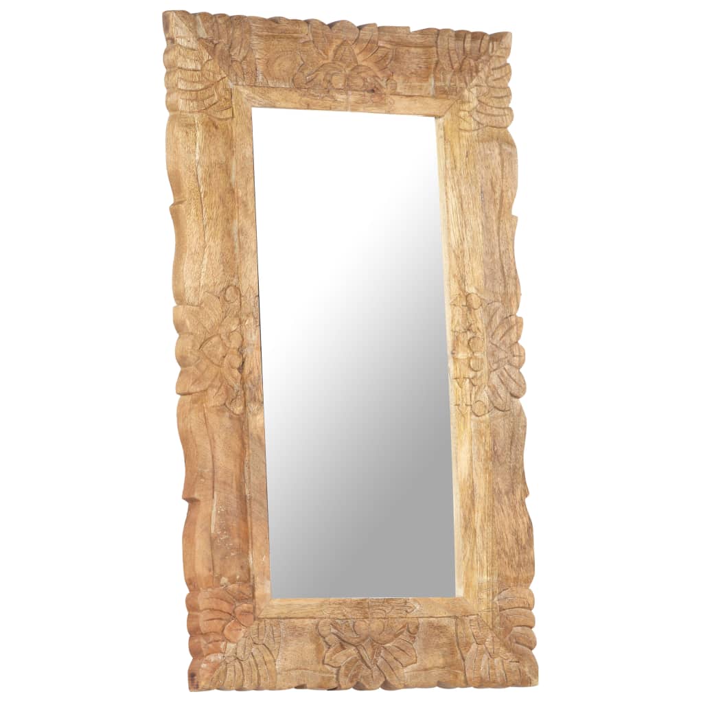 Spiegel Weiß 80x50 cm Mango Massivholz