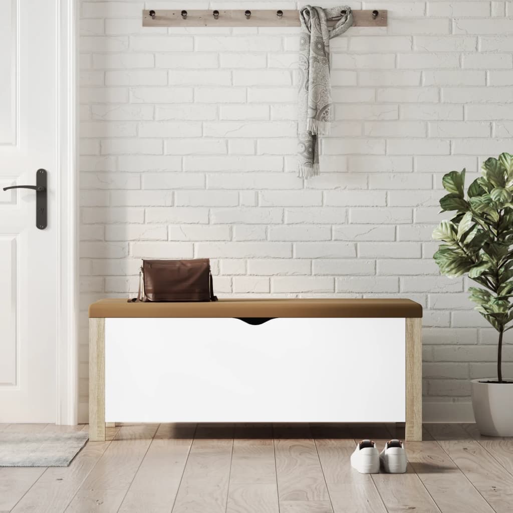Aufbewahrungsbox mit Kissen Grau 105x40x45 cm