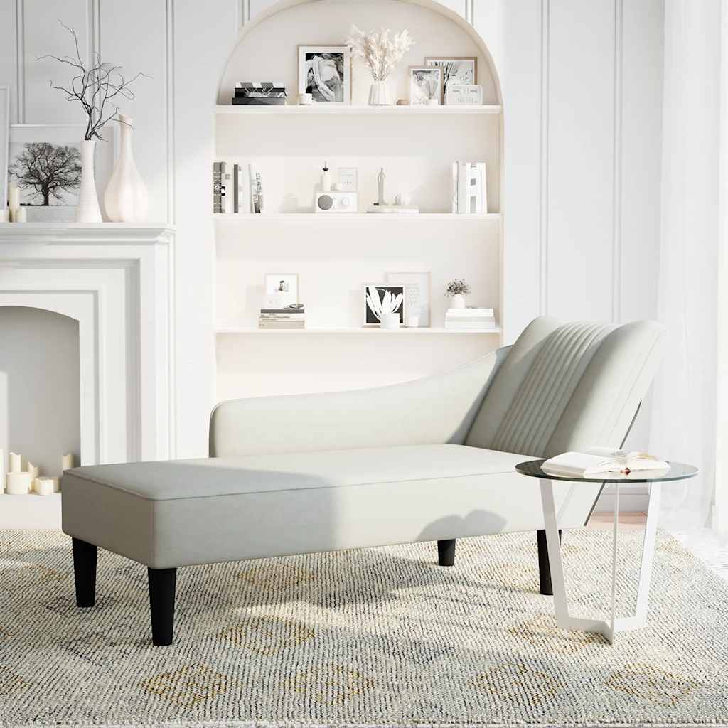 Chaiselongue mit Rechter Armlehne Blau Samt