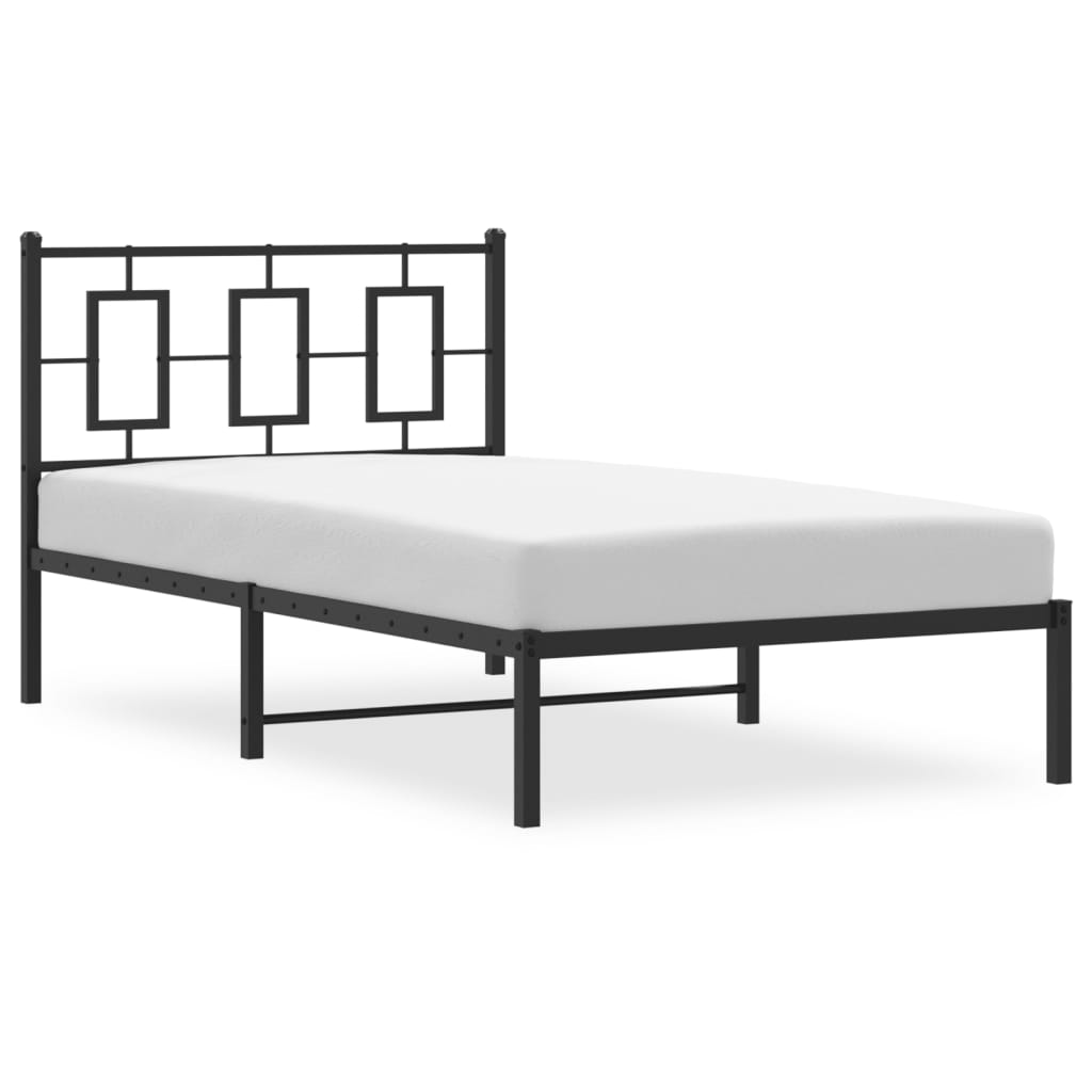 Bettgestell mit Kopf- und Fußteil Metall Weiß 180x200 cm