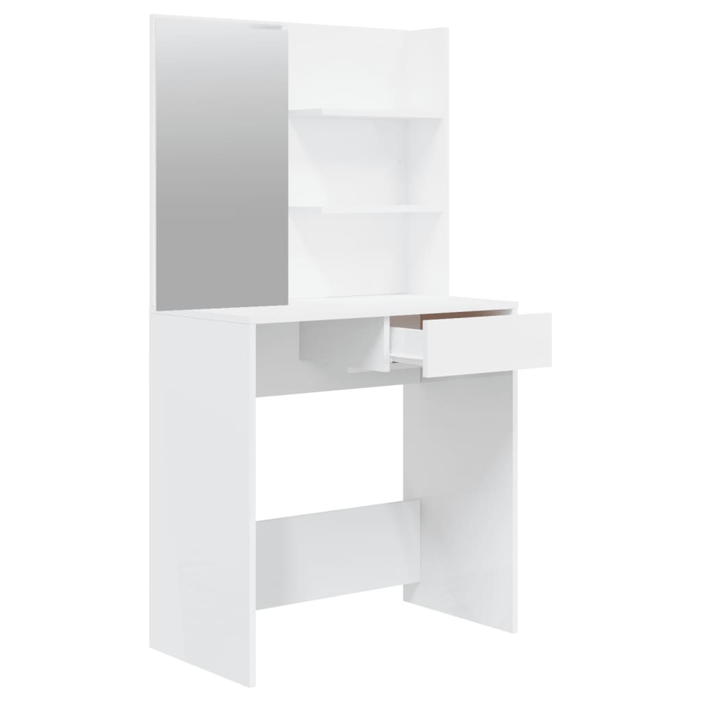 Schminktisch-Set Weiß 74,5x40x141 cm