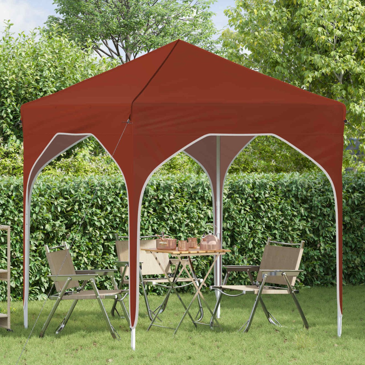 Pop-up Partyzelt 194 x 194 x 245 cm Creme