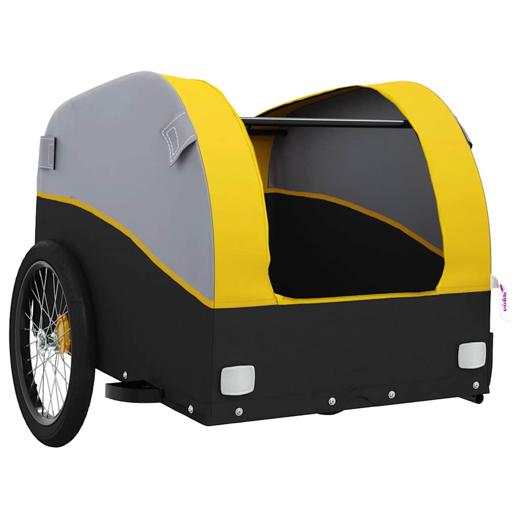 Fahrradanhänger Schwarz und Orange 30 kg Eisen